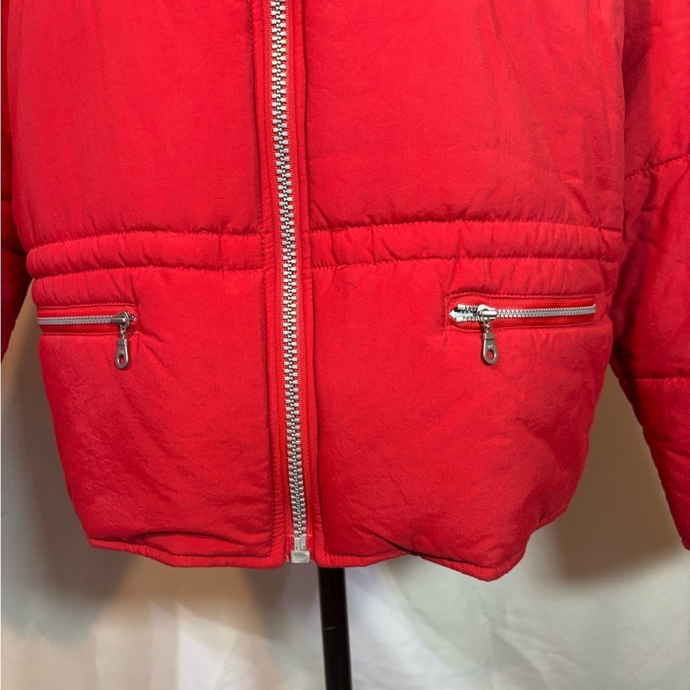 Vintage LIZ CLAIBORNE Women’s Red Puffer Jacket Size M Petite - Picture 2 of 9